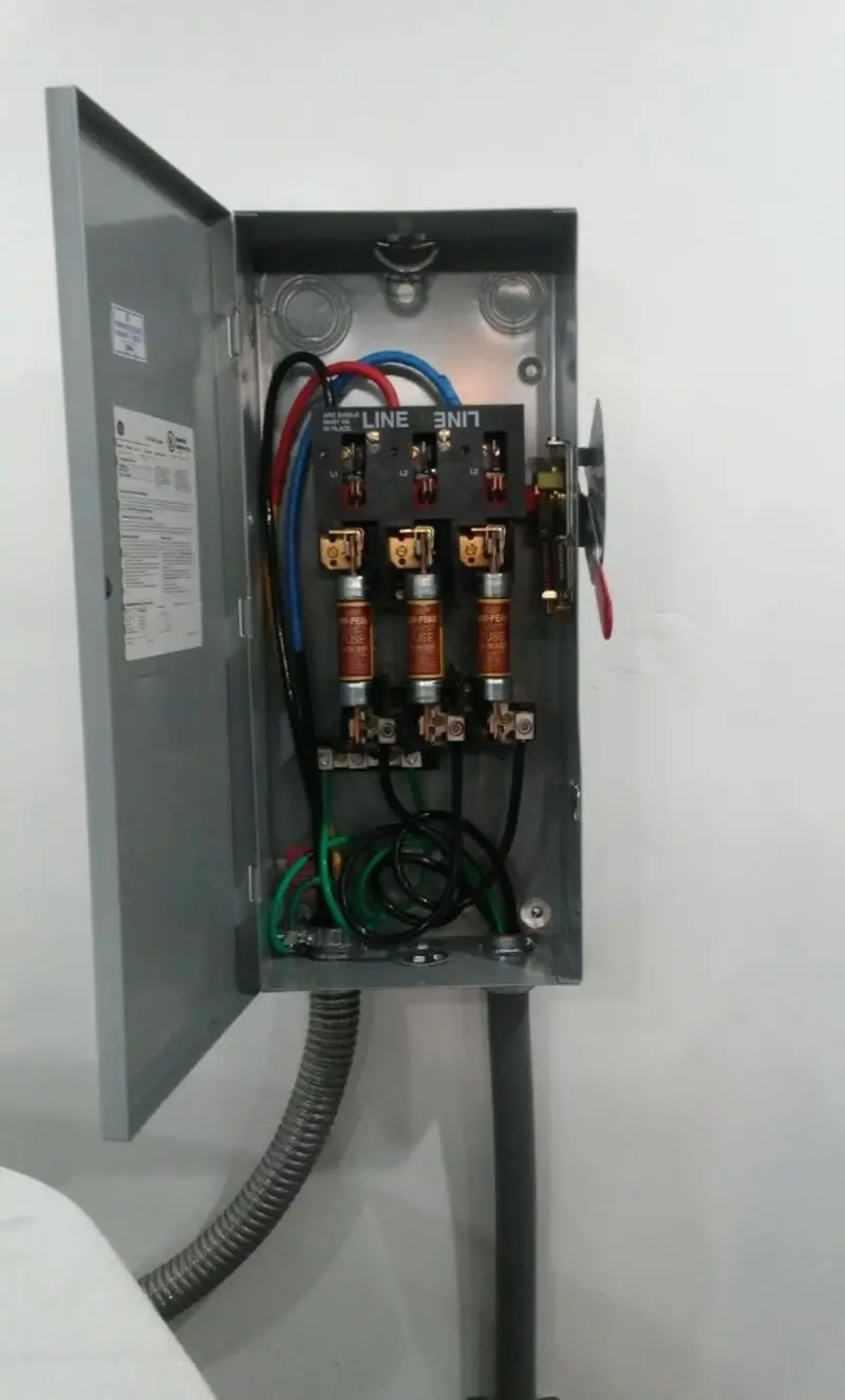 Three-phase disconnect switch installed for Electrical Wiring & Rewiring in West Jefferson